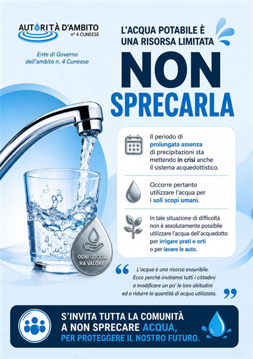 Uso razionale risorsa Idrica disponibile da pubblico acquedotto